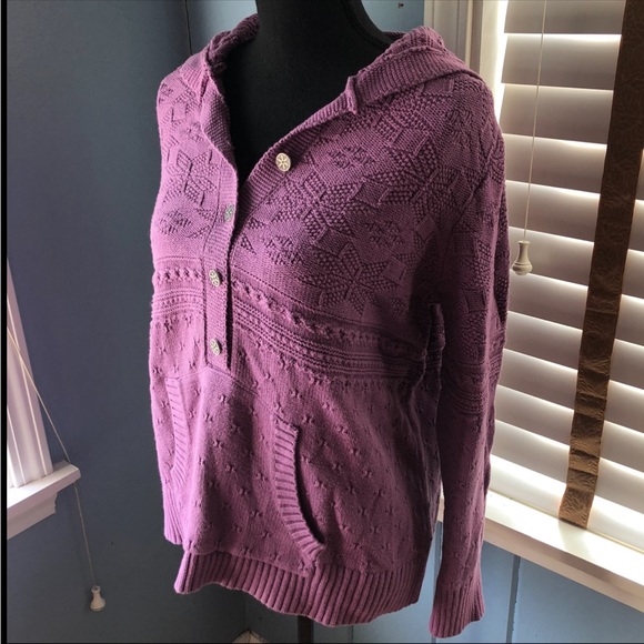 EUC VTG 90s / Y2K Quirky Retro Eclectic Knit Sweater Hoodie - Picture 4 of 11